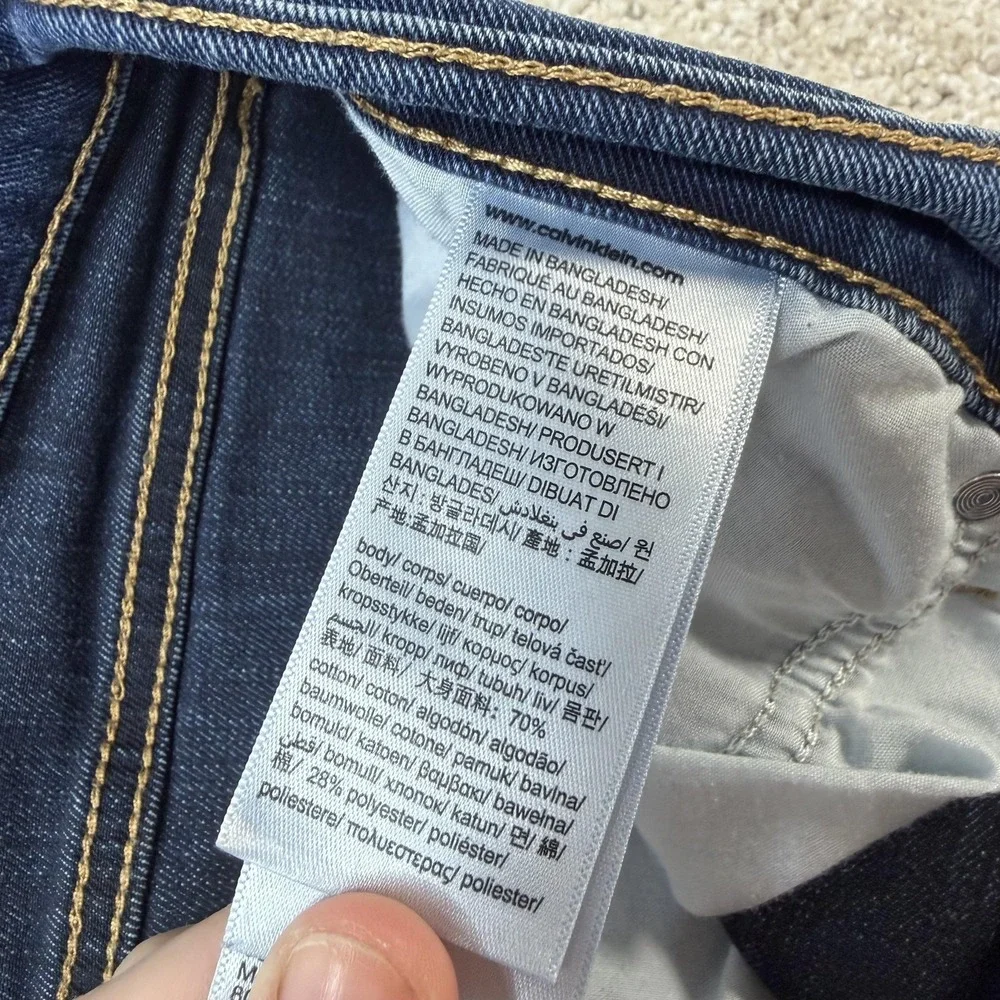 Calvin Klein Jeans Mens 34x29 Medium Wash Blue Denim Regular Straight Casual